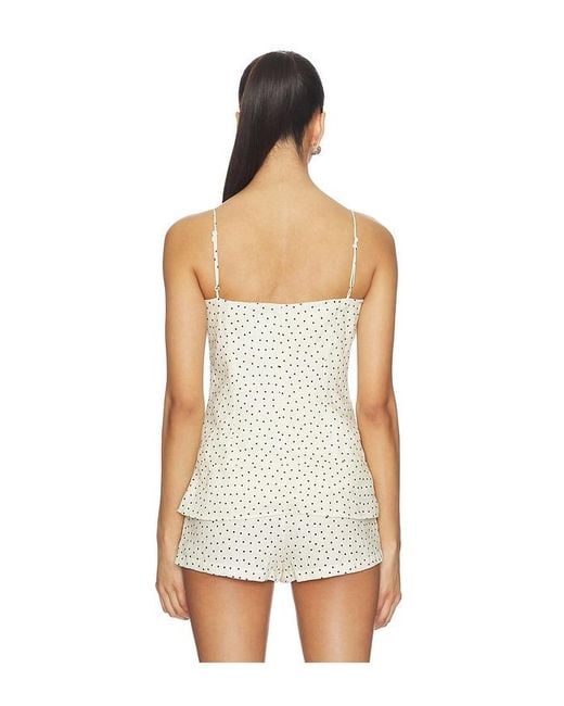 AEXAE White X Revolve Linen Strap Top