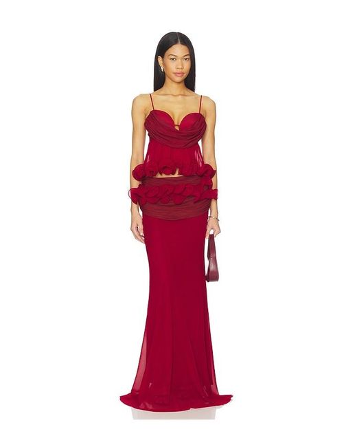 Aniye Records Red Tecla Long Skirt