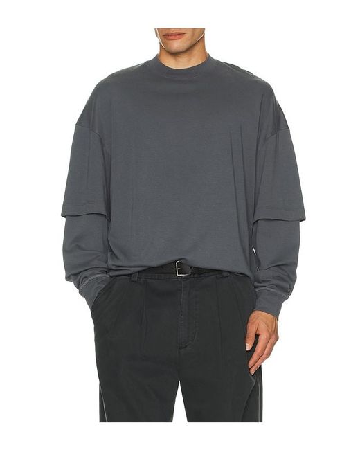 DARKPARK Gray Troy Double Sleeve Tee for men