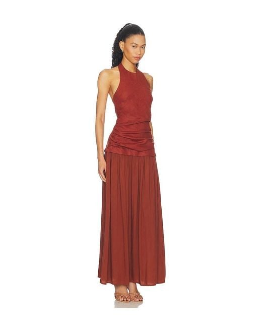 Faithfull The Brand Red Tali Maxi Dress