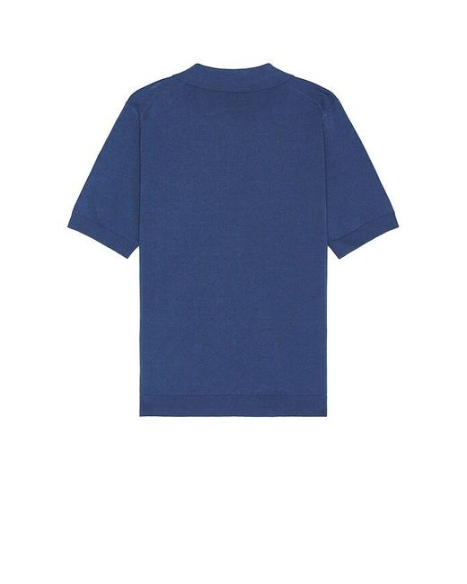 Norse Projects Blue Leif Cotton Linen Polo for men