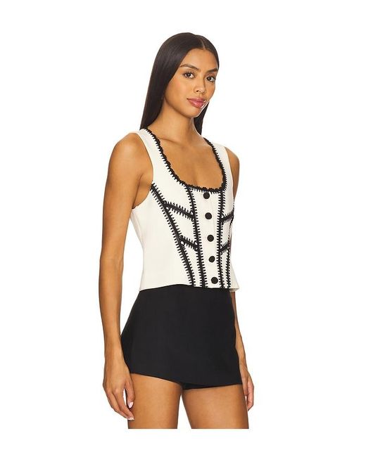 Cinq À Sept Black Crochet Sinclaire Top