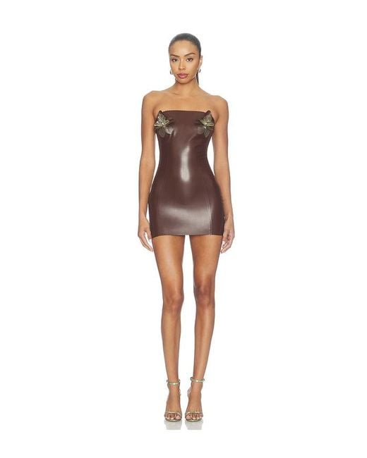 POSTER GIRL Brown Bloom Bandeau Dress