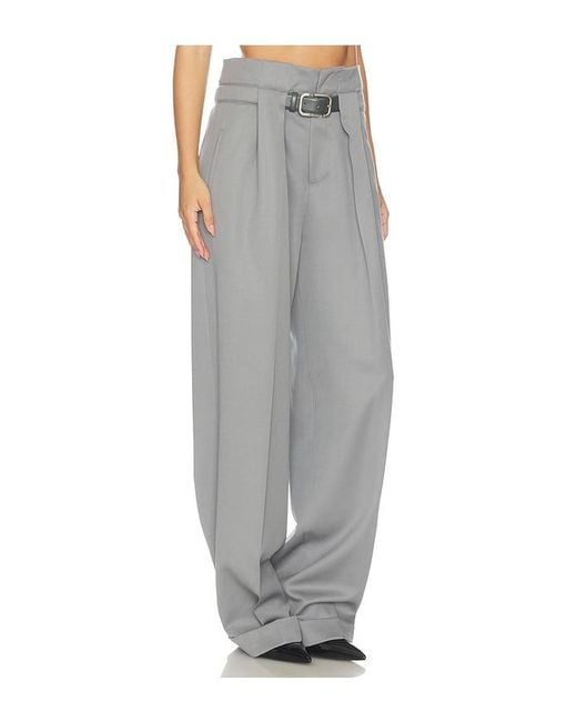 The Attico Gray Long Belted Pant