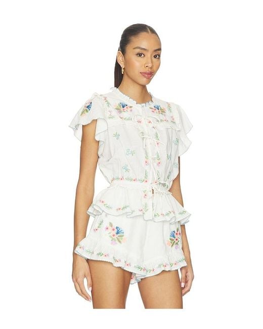 Show Me Your Mumu White Romey Top