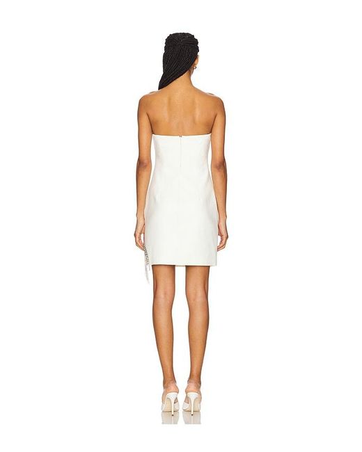 Cinq À Sept White Rhinestone Fringe Mini Sammy Dress