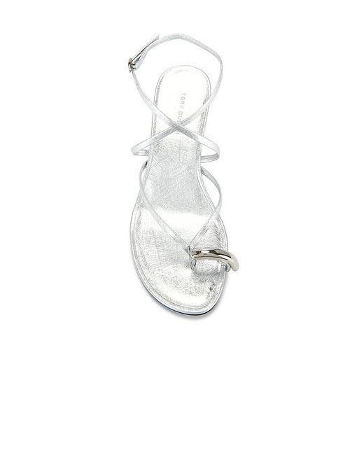 Tory Burch White Pierced Strappy Heel Sandal
