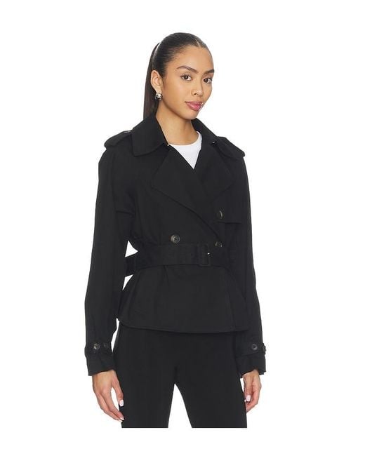 GOOD AMERICAN Black Cropped Trench Jacket