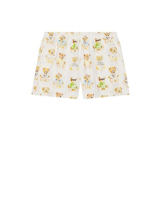 Market White Teddy Tech Shorts for men