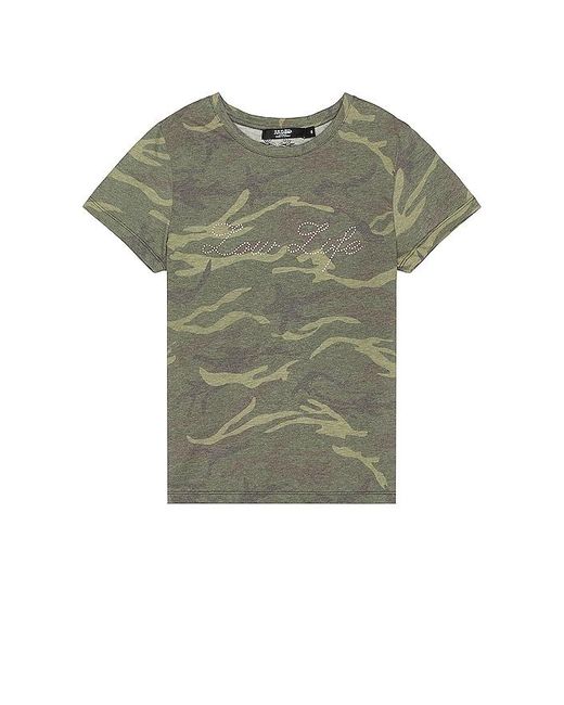 Jaded London Green Low Life Camo T-shirt for men