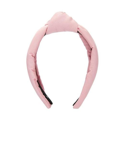 Lele Sadoughi White Twill Knotted Headband