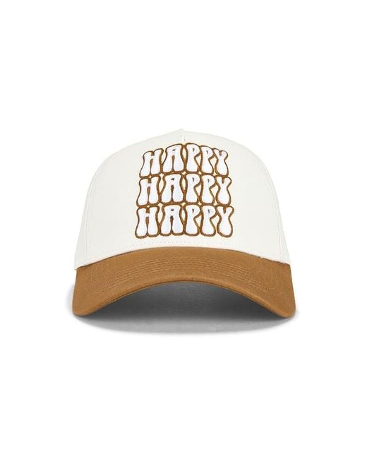Happy Caps White Stacked Bubble Logo Two Tone 5 Panel Hat