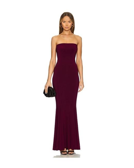 Norma Kamali Red X Revolve Strapless Fishtail Gown