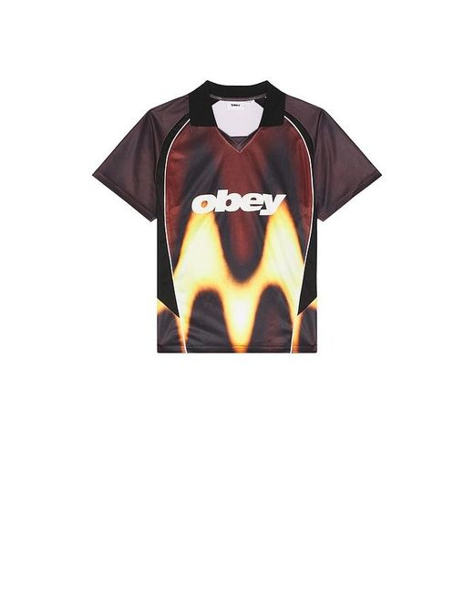 Obey Black Blurred Soccer Jersey for men