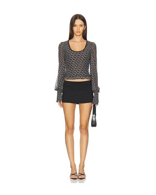 Free People Black Dottie Knit Top