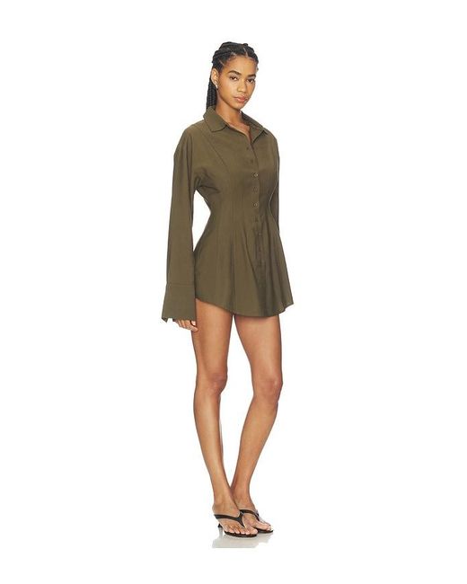 ALL THE WAYS Green Charitie Button Up Mini Dress