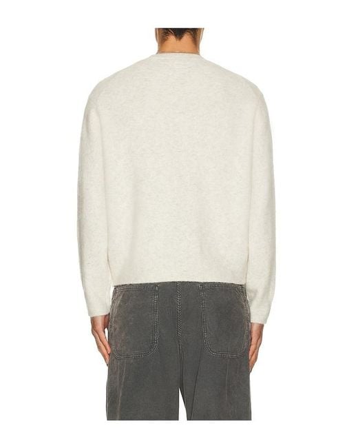 AllSaints White Curv Crew Neck Sweater for men