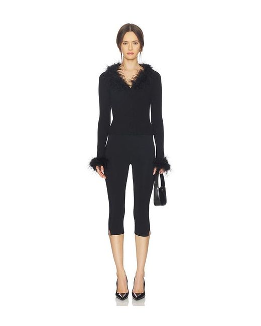 MAJORELLE Black Lela Feather Cardigan