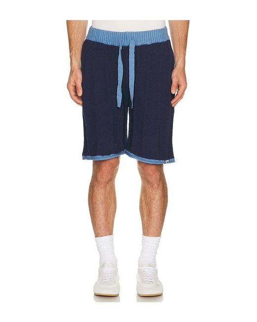 Scotch & Soda Blue Structured Knitted Shorts for men