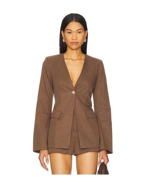SNDY'S Brown Emilie Fitted Blazer