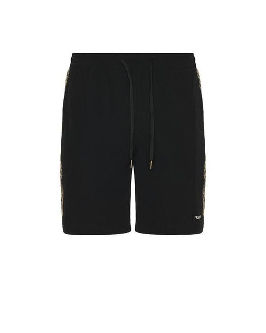 Rhythm Black Leo Panel Beach Shorts for men