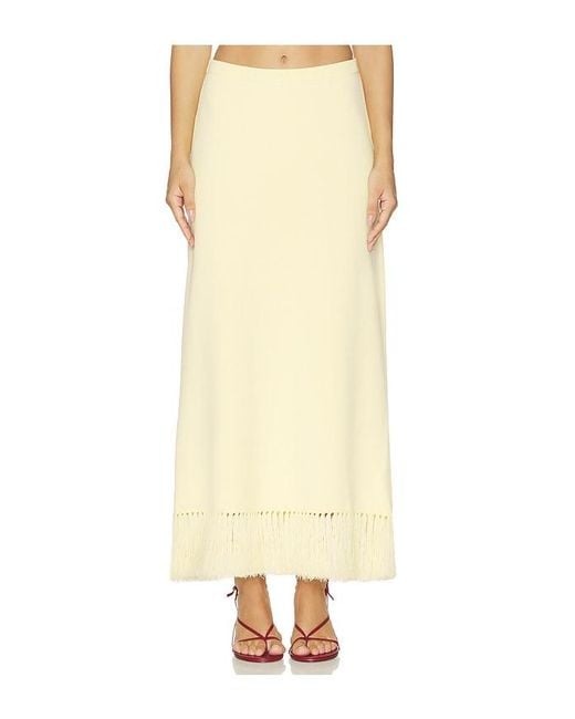 Clea Natural Amelia Fringe Hem Skirt