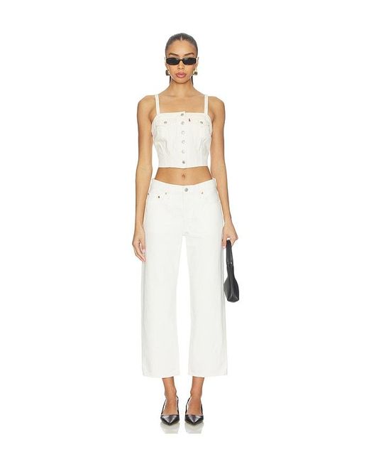 Levi's White Denim Tube Top