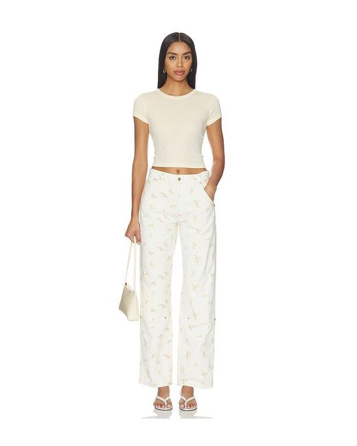 MSGM White Jeans Printed