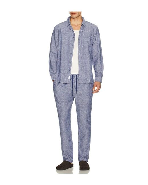 Vintage Summer Blue Linen Pants for men