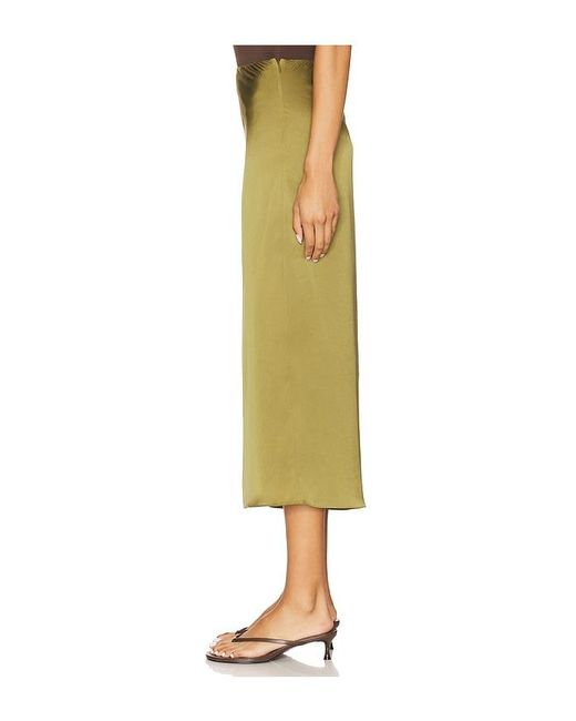 Theory Green Side Ruched Skirt