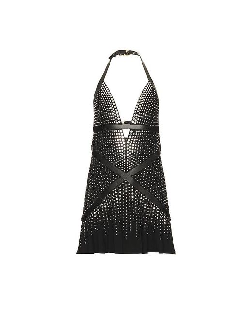 HAELO Black Gradient Studded Mini Dress
