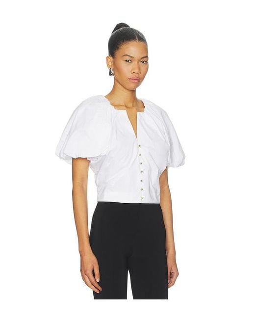 FRAME White Dramatic Sleeve Blouse