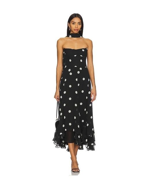 Amanda Uprichard Black Monterey Dress With Scarf