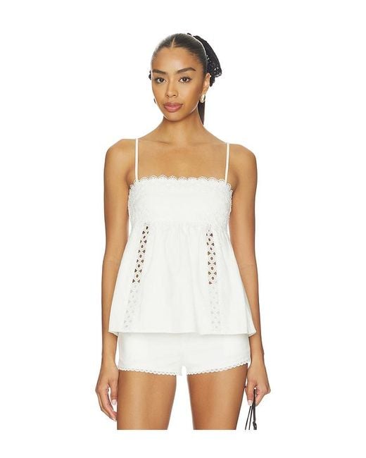 MORE TO COME White Gwen Babydoll Top