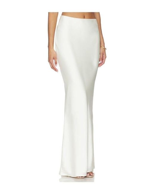 Norma Kamali White Bias Obie Skirt