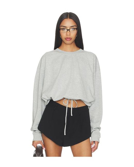 St. Agni White Drawstring Long Sleeve Top