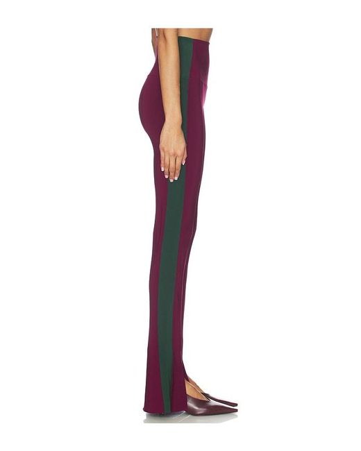 Norma Kamali Red Side Stripe Spat Legging