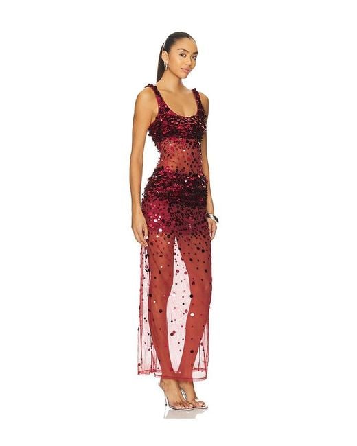Lovers + Friends Red Lydia Sequin Maxi Dress