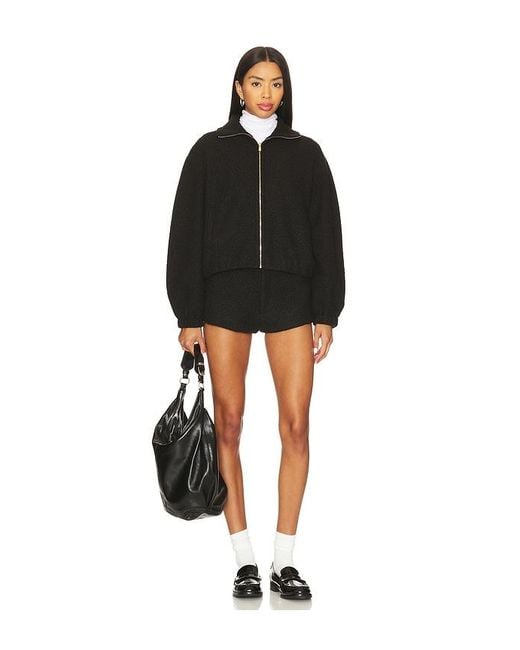 Amanda Uprichard Black Como Bomber Jacket