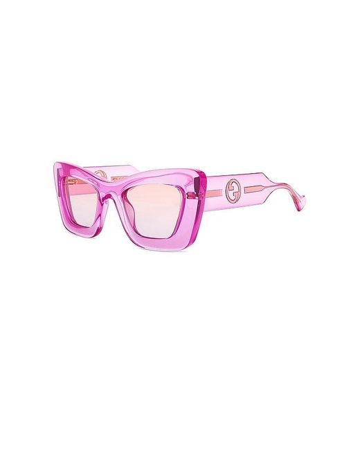 Gucci Pink La Piscine Cat Eye Sunglasses