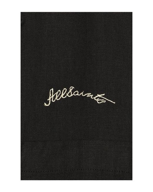 AllSaints Black Wilder Short Sleeve Shirt for men