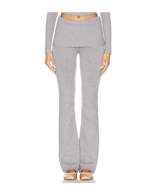 Frankie's Bikinis White Flared Cloud Knit Lounge Pants