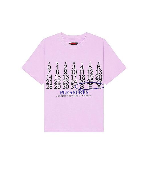 Pleasures Pink Calendar Heavyweight T-shirt for men
