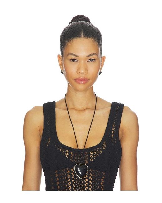 Jennifer Fisher Black Heart Pendant Long Necklace