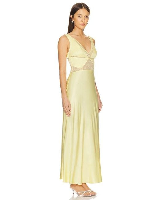 Bec & Bridge Yellow Juliette V Neck Maxi Dress