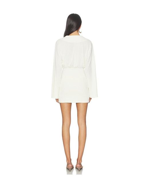 SNDY'S White Yolanda Long Sleeve Mini Dress
