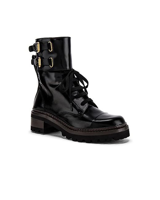 See By Chloé Black Mallory Biker Ankle Boot