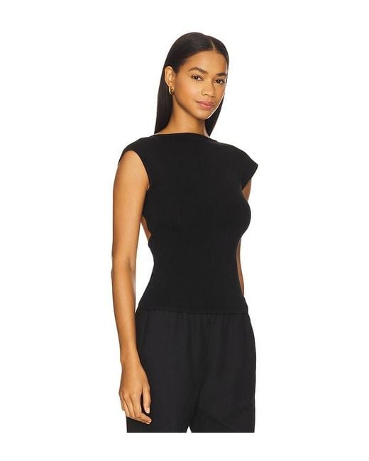 St. Agni Black St Agni Sculpted Ballet Knit Top