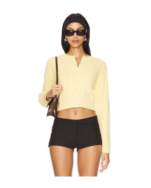 Frankie's Bikinis Black Dudley Cable Knit Cardigan
