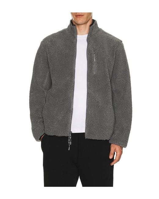 Beyond Yoga Gray Boucle Fleece Zip Jacket for men
